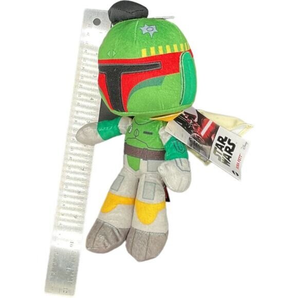 Star Wars Boba Fett Plush Toy 10" Disney Kids Collectible Soft Figure Green Red - Picture 5 of 5